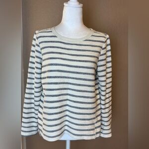 LOFT Striped Long Sleeve Lightweight Knit Top | XS